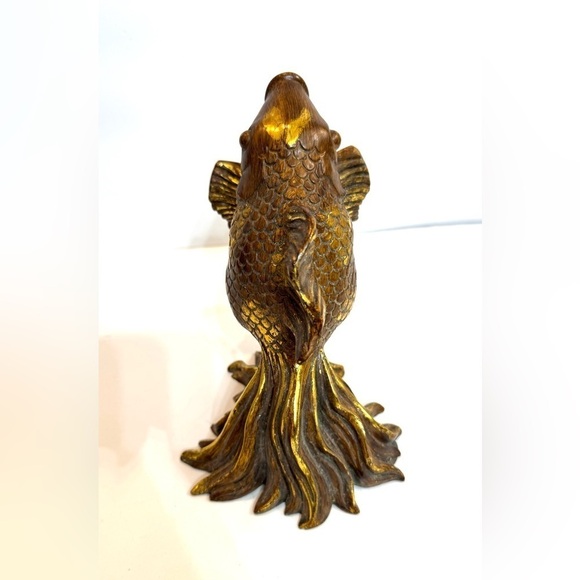 MCM-Style Gold Koi Feng Shui Fish Statue Figurine - Picture 3 of 7